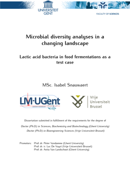 Microbial Diversity Analyses in a Changing Landscape