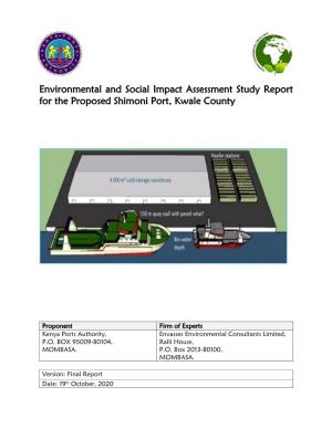 Environmental and Social Impact Assessment Study Report for the Proposed Shimoni Port, Kwale County