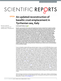 An Updated Reconstruction of Basaltic Crust Emplacement in Tyrrhenian Sea, Italy