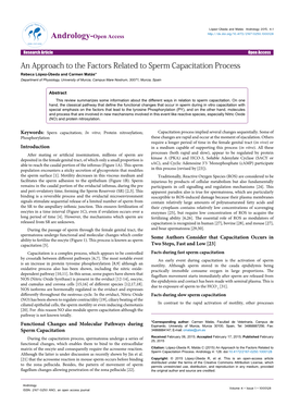 An Approach to the Factors Related to Sperm Capacitation Process