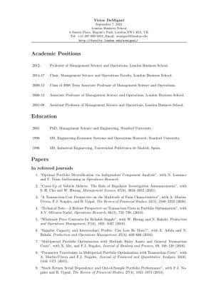 Academic Positions Education Papers