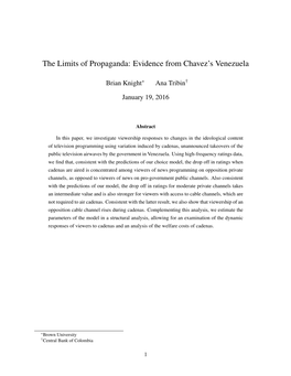 The Limits of Propaganda: Evidence from Chavez's Venezuela
