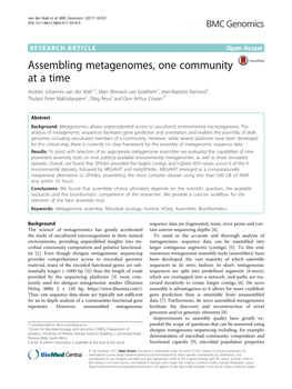 Assembling Metagenomes, One Community at a Time