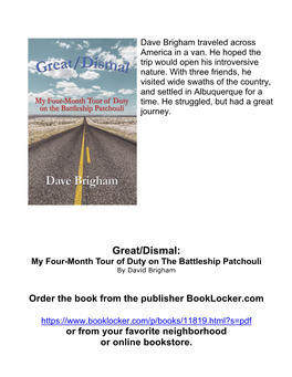 My Four-Month Tour of Duty on the Battleship Patchouli by David Brigham