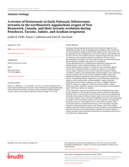 A Review of Proterozoic to Early Paleozoic Lithotectonic Terranes In