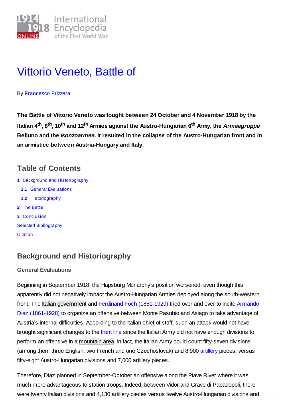 Vittorio Veneto, Battle of | 1914-1918-Online