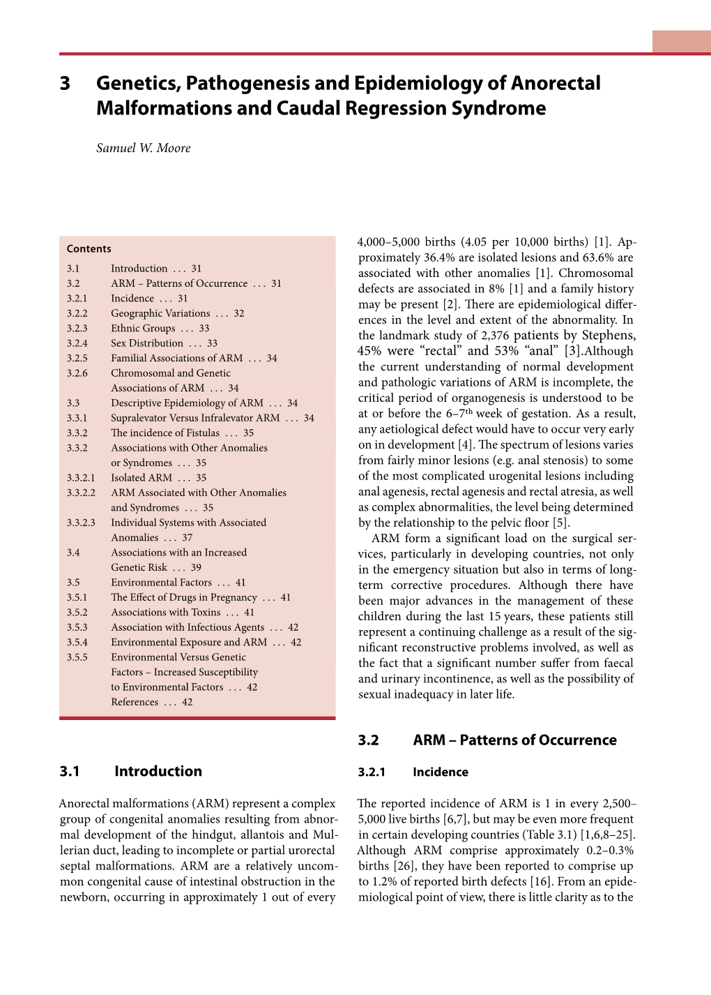 3 Genetics, Pathogenesis and Epidemiology of Anorectal Malformations and Caudal Regression Syndrome