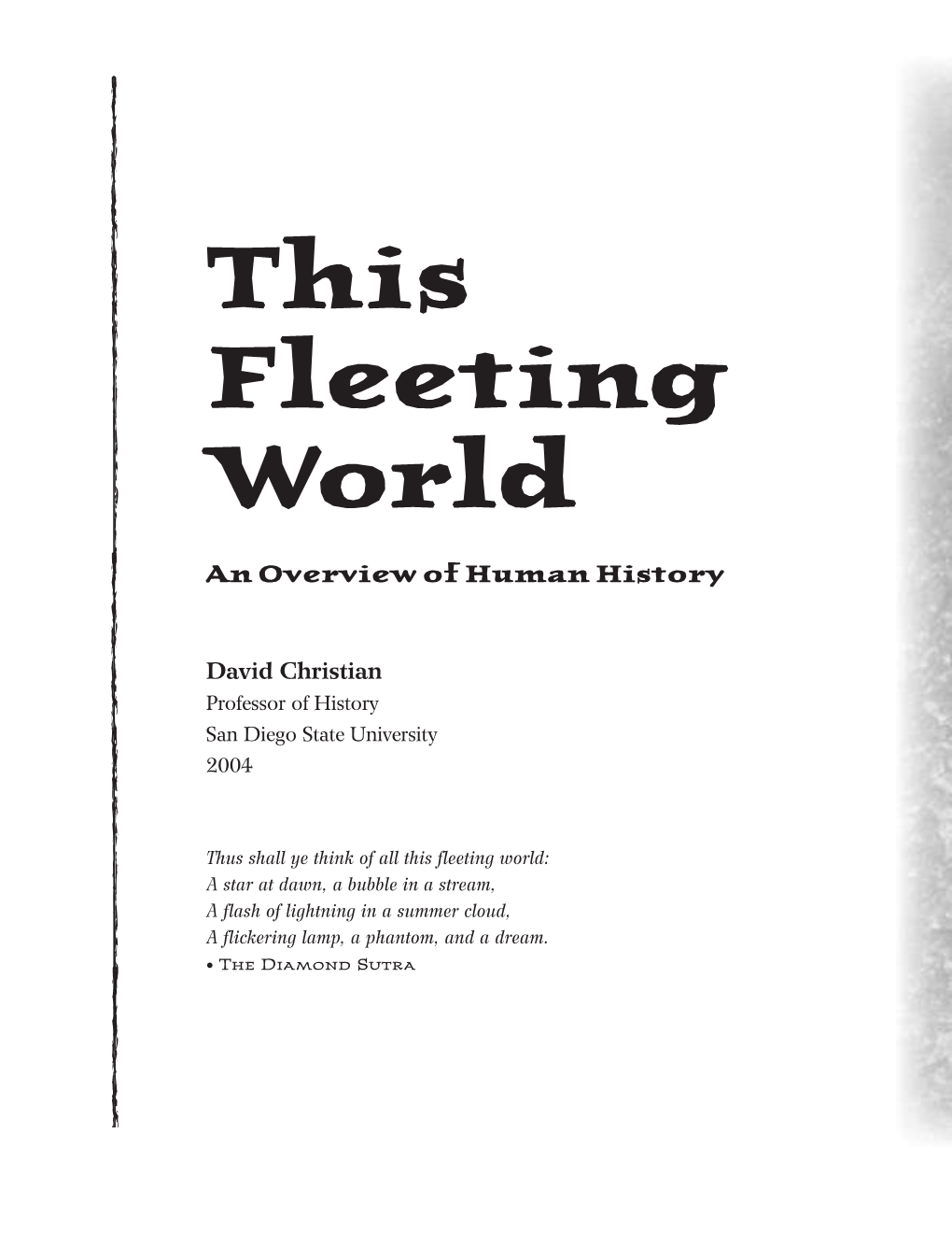 This Fleeting World--An Overview of Human History by David Christian.Pdf