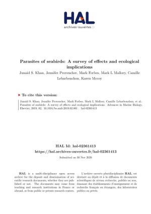 Parasites of Seabirds: a Survey of Effects and Ecological Implications Junaid S