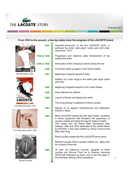 Lacoste History Between 1933 and 2011