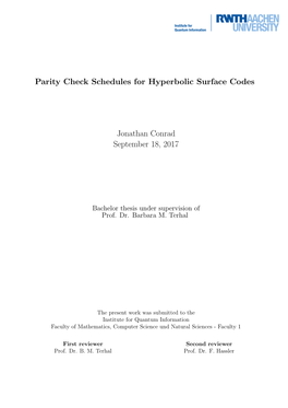 Parity Check Schedules for Hyperbolic Surface Codes