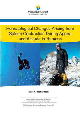 Hematological Changes Arising from Spleen Contraction During Apnea and Altitude in Humans