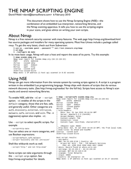 The Nmap Scripting Engine