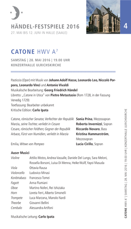 Catone HWV A7 | Samstag | 28