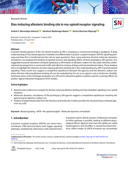 Bias-Inducing Allosteric Binding Site in Mu-Opioid Receptor Signaling