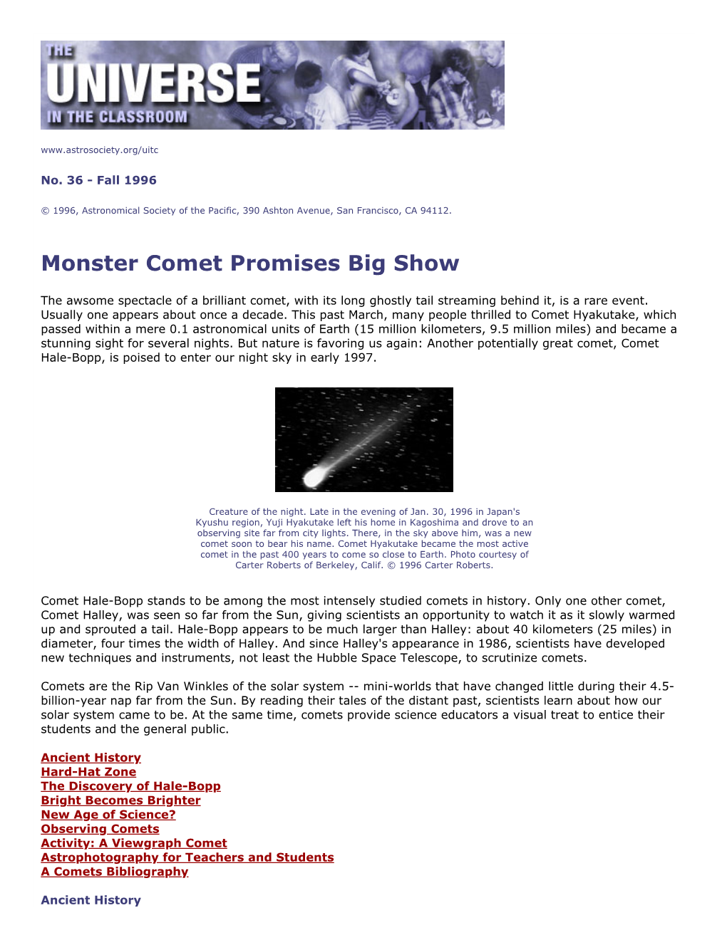 Monster Comet Promises Big Show