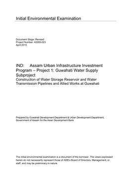 42265-023: Assam Urban Infrastructure Investment Program