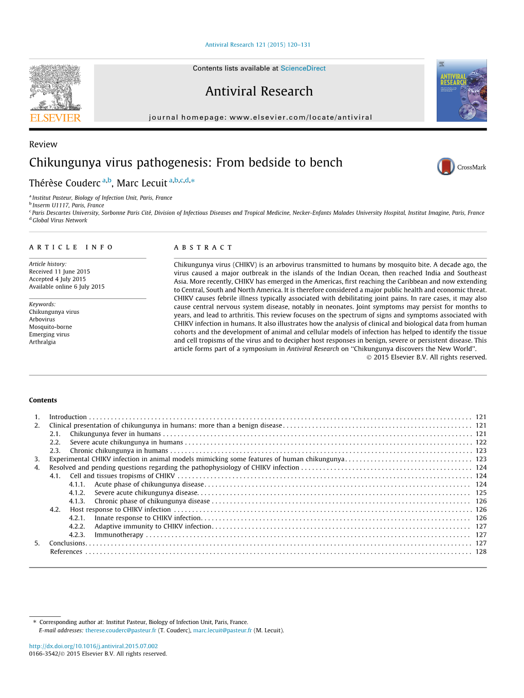 Chikungunya Virus Pathogenesis: from Bedside to Bench