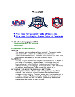 ASA Official Rules of Softball Umpire Edition