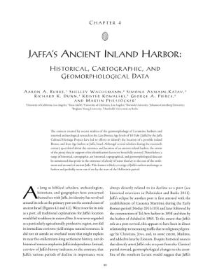 Jaffa's Ancient Inland Harbor: Historical, Cartographic, and Geomorphological Data ������������������������� 89 Aaron A