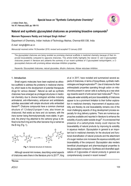 Natural and Synthetic Glycosylated Chalcones As Promising Bioactive Compounds