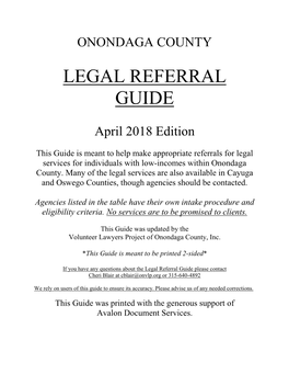 Legal Referral Guide