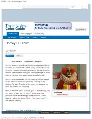 Homey D. Clown - the in Living Color Guide
