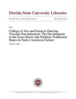 Dancing Towards Pan-Indianism: the Development of the Grass Dance and Northern Traditional Dance in Native American Culture Nicholas I