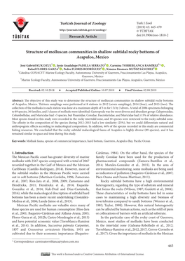 Structure of Molluscan Communities in Shallow Subtidal Rocky Bottoms of Acapulco, Mexico