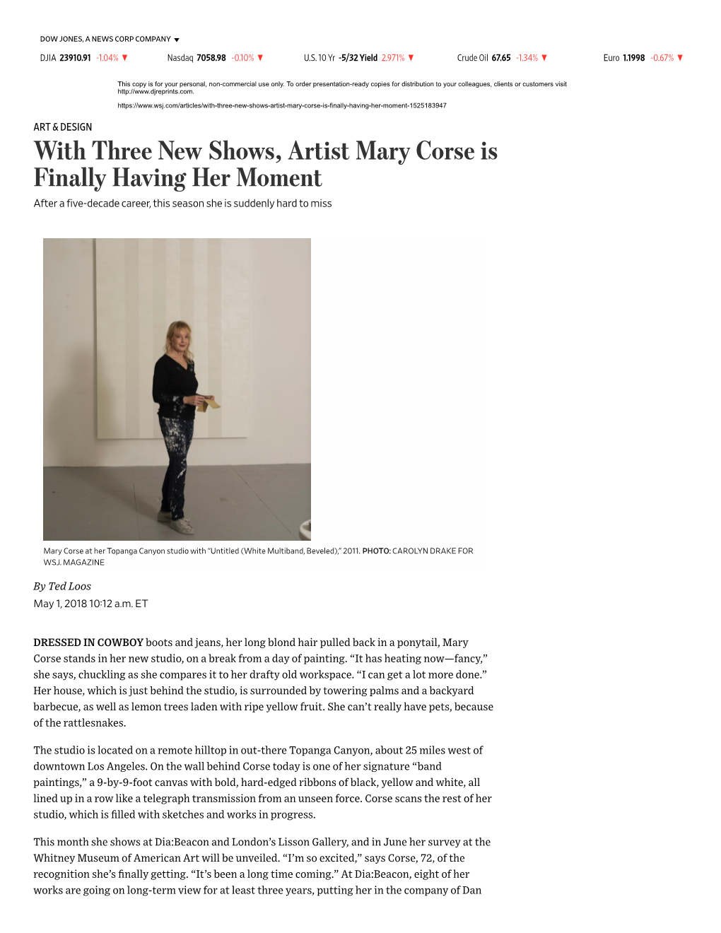 With Three New Shows, Artist Mary Corse Is Finally Having Her Moment After a �Ive-Decade Career, This Season She Is Suddenly Hard to Miss