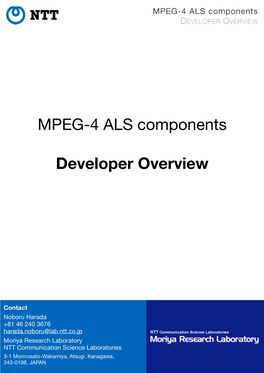 ALS Developer Overview V1.00