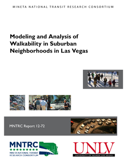 Modeling and Analysis of Walkability in Suburban Neighborhoods in Las Vegas