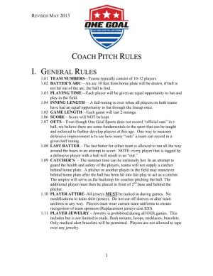 Coach Pitch Rules