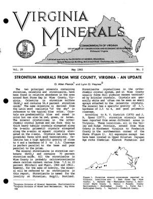 Strontium Minerals from Wise County, Virginia - an Update 1 2 D