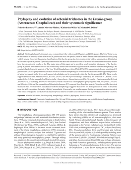 Phylogeny and Evolution of Achenial Trichomes in the Lucilia-Group