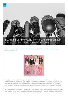 Blackpink, Yg Entertainment's Chart-Busting K-Pop Girl
