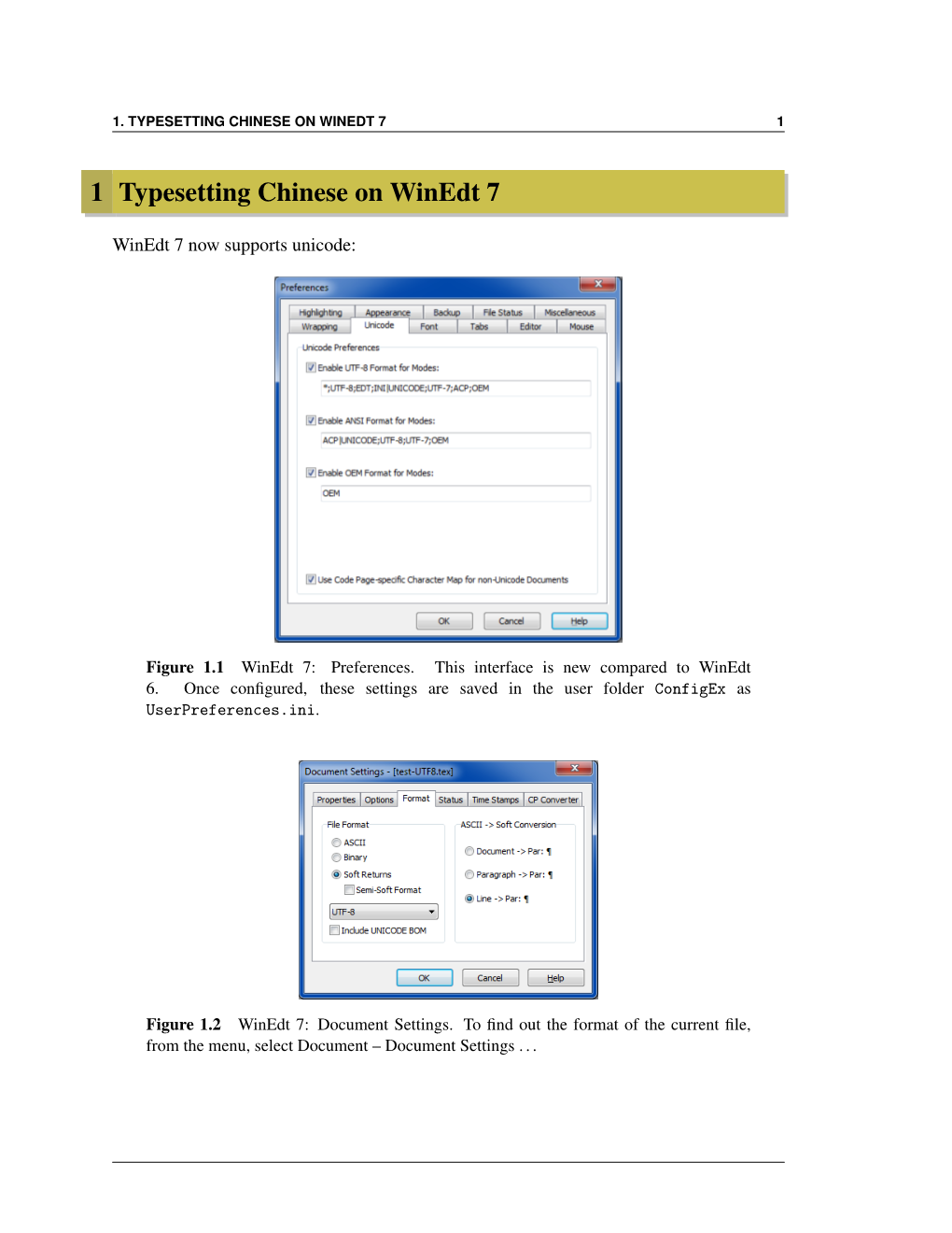 1 Typesetting Chinese on Winedt 7