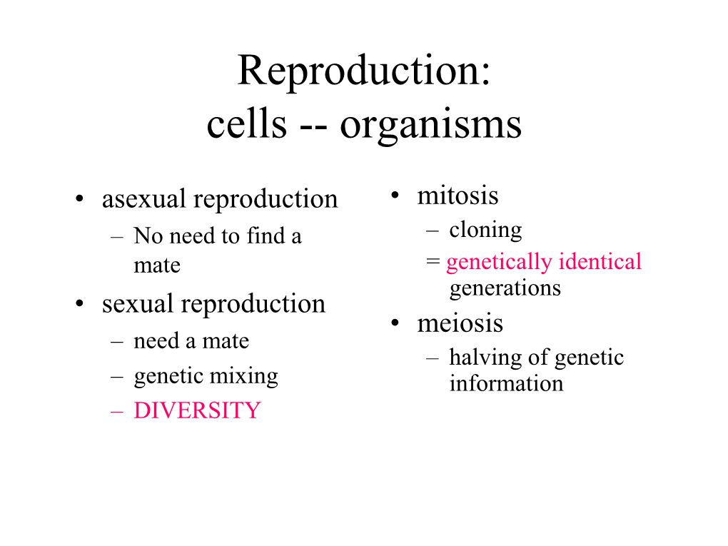 Mitosis and Meiosis; Cell Division