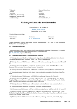 Valimisjaoskondade Moodustamine