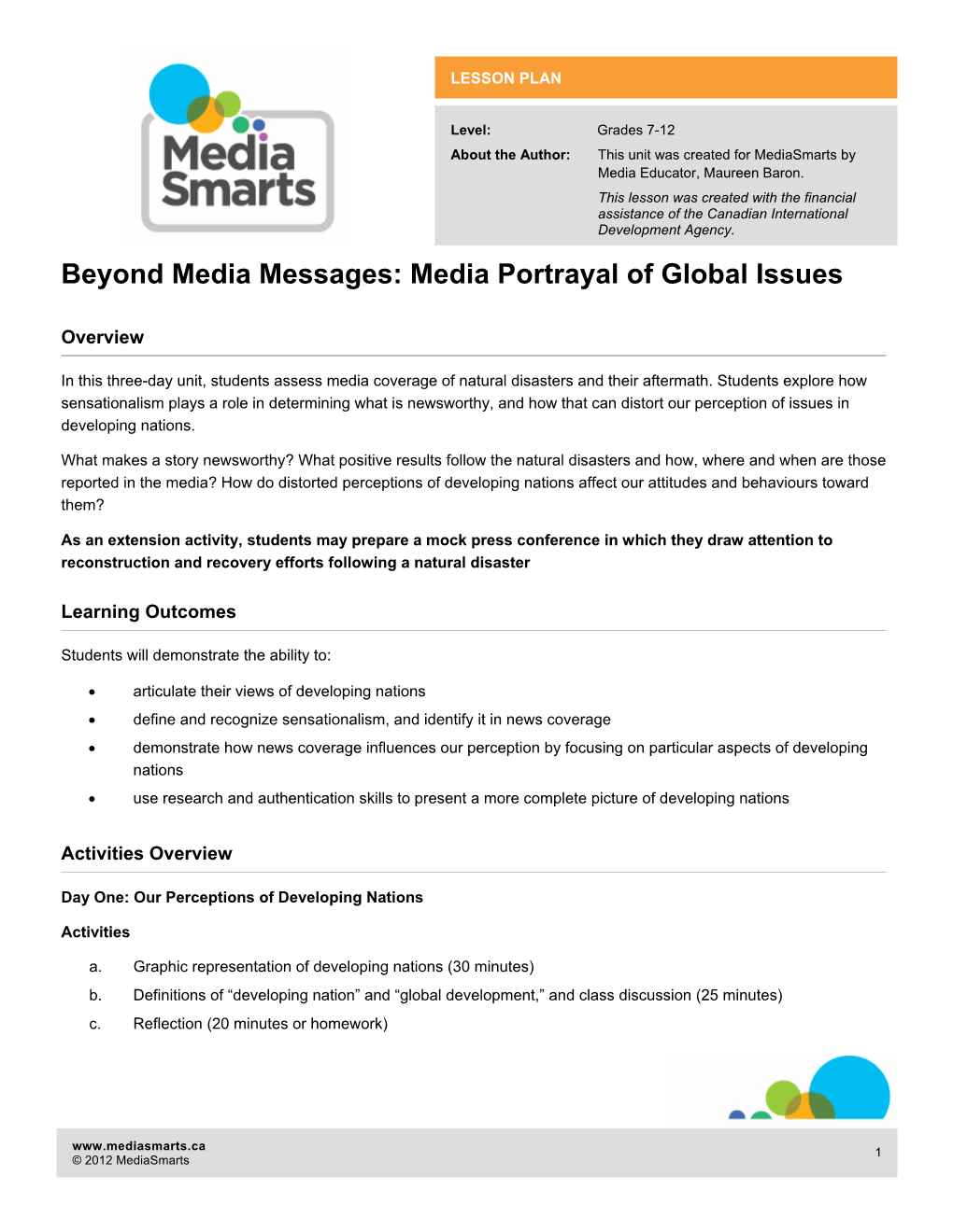 Beyond Media Messages: Media Portrayal of Global Issues