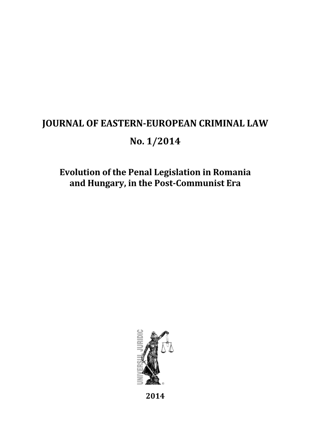 Journal of Eastern-European Criminal