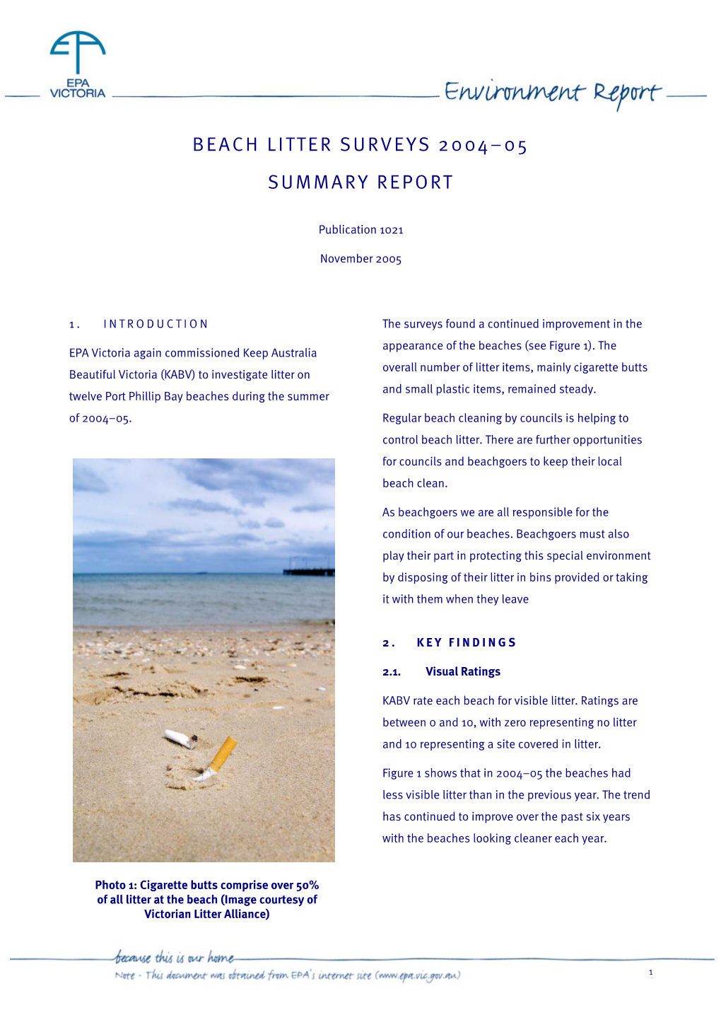Beach Litter Surveys 2004–05 Summary Report