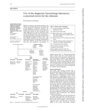 Use of the Diagnostic Bacteriology Laboratory: a Practical Review for the Clinician