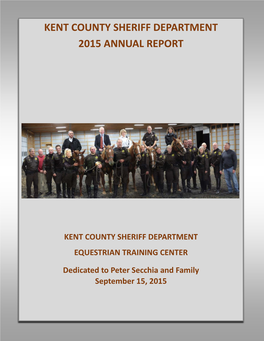Kent County Sheriff Department 2015 Annual Report
