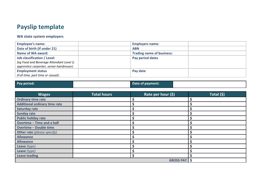 Payslip Template