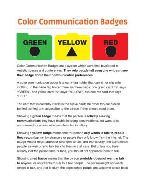 Color Communication Badges