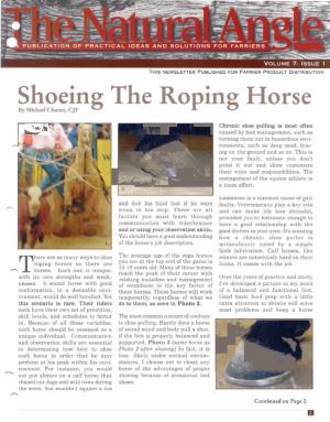 Shoeing the Roping Horse I