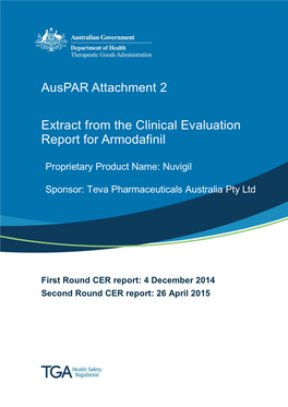 Extract from the Clinical Evaluation Report for Armodafinil