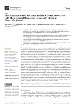 The Transcriptional Landscape and Hub Genes Associated with Physiological Responses to Drought Stress in Pinus Tabuliformis
