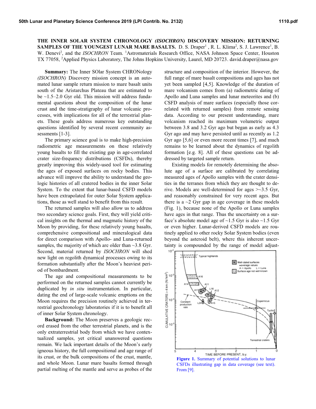 The Inner Solar System Chronology (Isochron) Discovery Mission: Returning Samples of the Youngest Lunar Mare Basalts